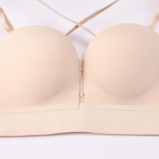 都市丽人内衣零压无痕常规文胸泳布中厚文胸1/2杯五排扣树脂胶圈LBT1H2 商品图6