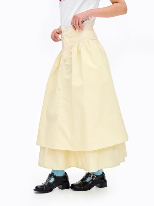 heris/H41108H/H41108B/条纹拼接双层花苞裙 商品图0