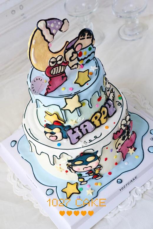 1027CAKE | 双层 芝士转印手绘 蜡笔小新蛋糕 商品图4