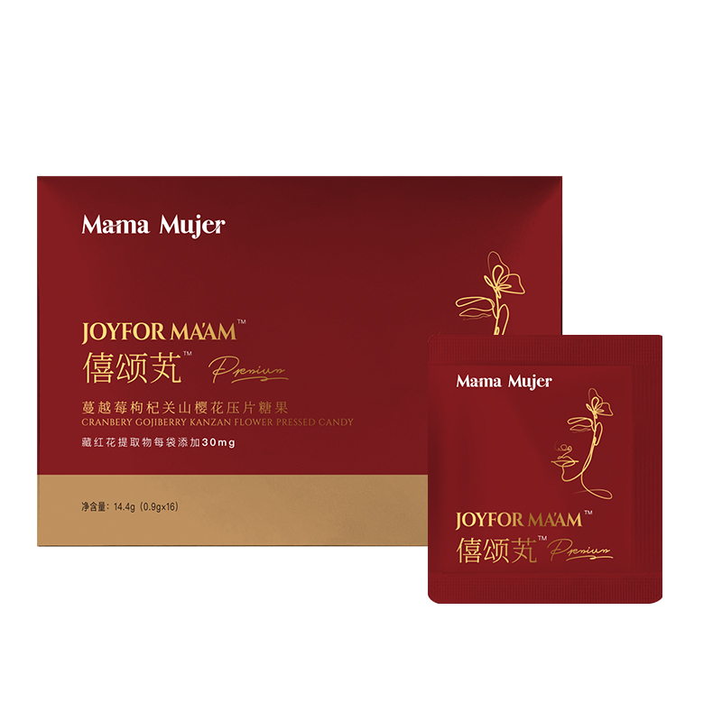 【升级版】Mama Mujer 僖颂芄™ Premium 蔓越莓枸杞关山樱花压片糖果 16袋/盒 国内发货 藏红花 MMMJ