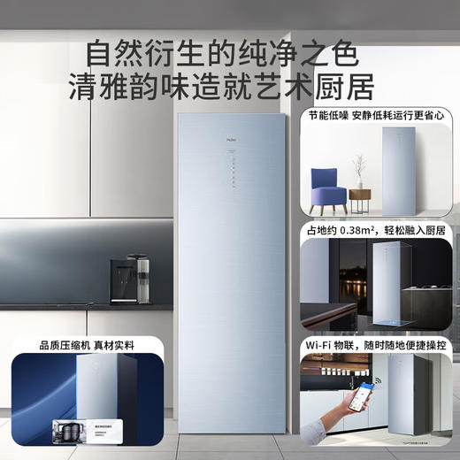 海尔（Haier）226升 -40℃风冷家用立式冰柜  抽屉式冷柜小冰柜家用小型BD-226WEGLU1 JD 商品图3