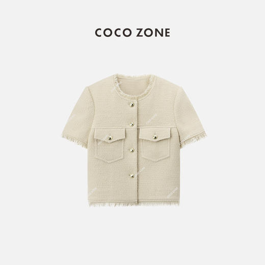 COCO ZONE 2024时尚小香风圆领外套高级感单排扣上衣CC1A0391 商品图0
