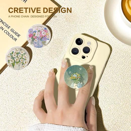 ins花朵圆形伸缩气囊支架粘贴追剧神器旋转桌面创意手机背贴女款 商品图4