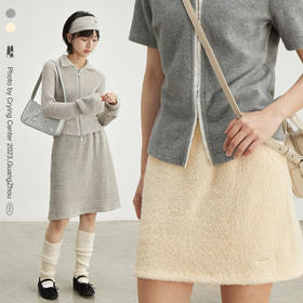 CryingCenter奶黄毛绒套装短裙半身裙五分裙长短款两色哭喊中心