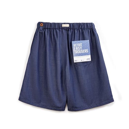 马登工装美式复古TR仿天丝牛仔短裤男夏季松紧腰抽绳宽松休闲五分裤 商品图6