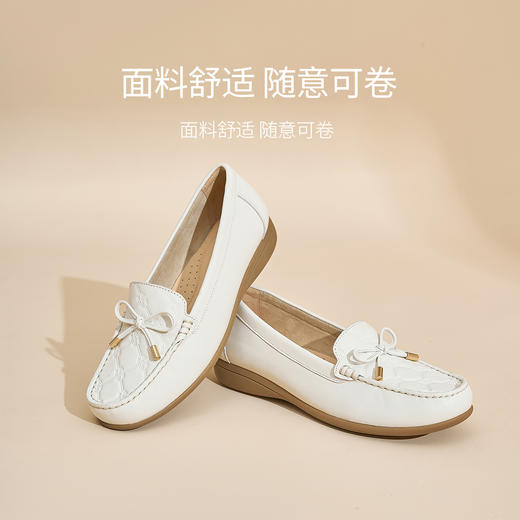 Safiya/索菲娅2024秋新款真皮蝴蝶结浅口休闲防滑平底单鞋 SF43111401 商品图1
