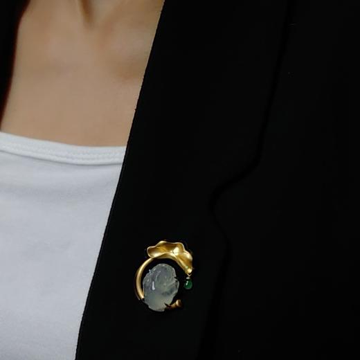 【戏荷】翡翠胸针项坠两用款 商品图1