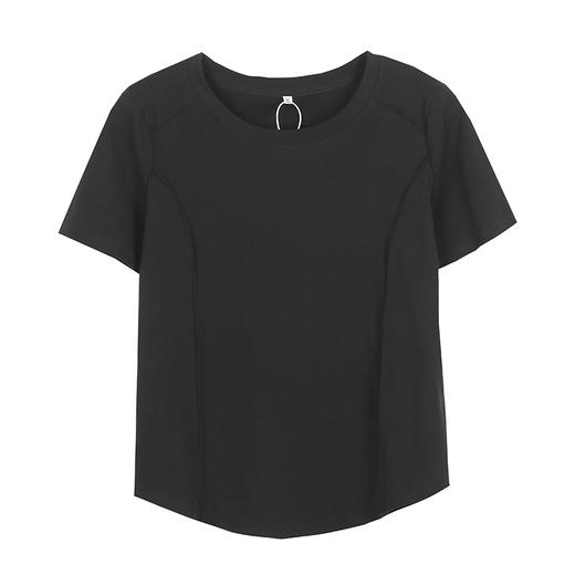 「四色可选！时尚好搭」大码女装正肩短袖T恤 2024春季新款胖妹妹宽松内搭圆领上衣 商品图4