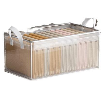 「拍1发3！大号收纳箱」衣服收纳箱居家日用衣柜放衣物裤子的分层整理盒透明折叠储物筐框 商品图4