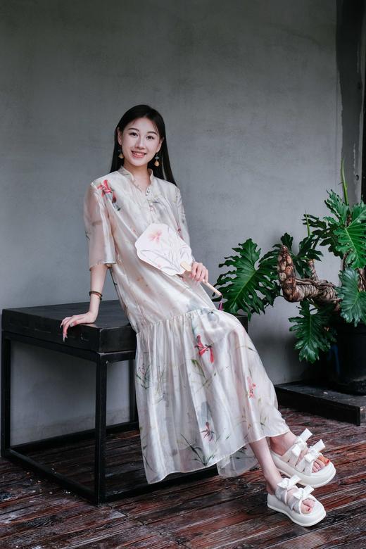 花花团特别定制——轻盈国风竹纹拖鞋 | 面包条蝴蝶结设计显脚瘦、小羊皮脚垫舒适柔软、5cm厚底增高拉长比例~防滑又好走~ 商品图7