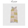 04-3潘依绣丁丁宠粉【夏日彩虹】度假风V领条纹高级感针织背心连衣裙 L2368 商品缩略图1