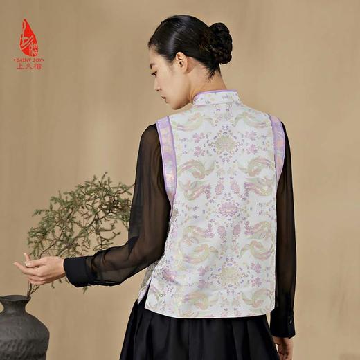 SAINTJOY/上久楷宋锦女士马甲 凤凰于飞 复古 新中式 马夹 DWS24023-1 商品图4