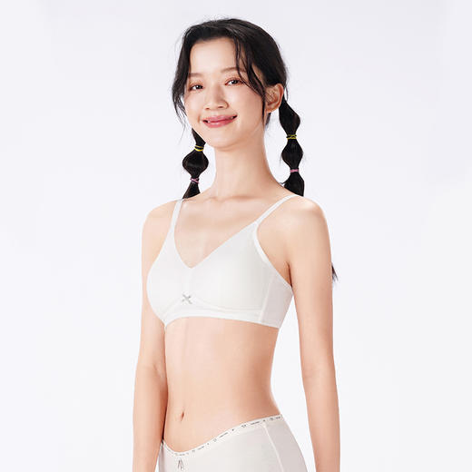 都市丽人内衣少女优选三阶少女文胸提花棉薄文胸3/4杯三排扣无钢圈BBT2Q8 商品图2
