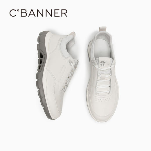 千百度男鞋厚底板鞋秋季时尚休闲鞋男士透气增高运动鞋A24470902 商品图2