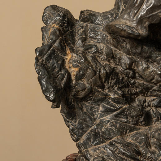 清 灵璧石文房赏石（红木座） 商品图2