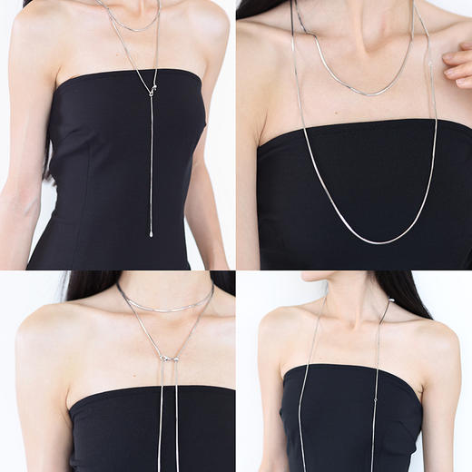 【王天辰&侯佩岑&沈梦辰&刘孜&刘忻&刘恋&王悦伊同款】Garden of Eden 伊甸园系列 | 银色藤蔓蛇骨长链 商品图3