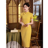棉麻长款短袖旗袍2024春夏新款复古国风旗袍SYK13382 商品缩略图3