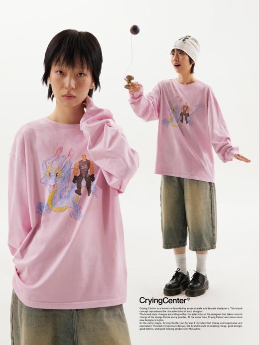 Crying Center 骑龙干燥粉圆领长袖T恤 哭喊中心 商品图2