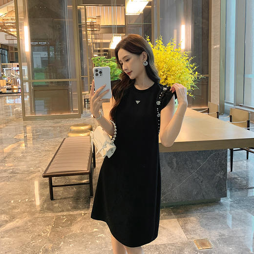 [奢姿轻奢系列]钉钻无袖连衣裙大码女装夏季新款胖妹妹气质裙子8942890097 商品图4