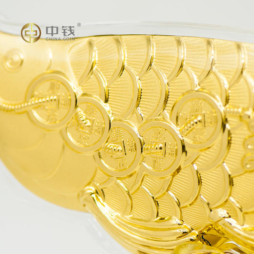 足金招财金龙鱼立体摆件 足金0.1克、3克 礼盒包装 商品图3