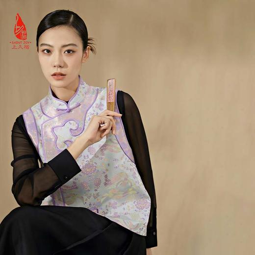 SAINTJOY/上久楷宋锦女士马甲 凤凰于飞 复古 新中式 马夹 DWS24023-1 商品图1