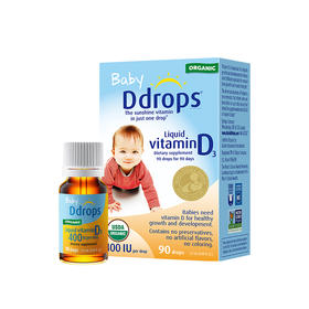【保税仓】Ddrops婴幼儿维生素D3滴剂 400IU 2.5ml /瓶
