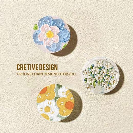 ins花朵圆形伸缩气囊支架粘贴追剧神器旋转桌面创意手机背贴女款 商品图1