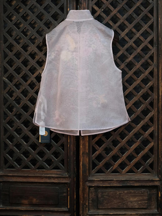 盛唐牡丹盛奢系列| 限量款| 高货-真丝绡手绣马甲-浅粉色(特殊商品不退不换) 商品图3