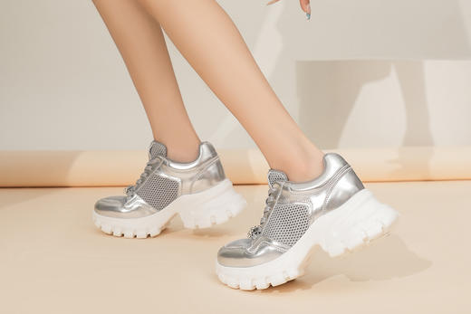 豪麟名鞋奥莱迪嘉女鞋时尚老爹鞋牛皮革DJXXA41WX020银色  原价1960元 商品图2