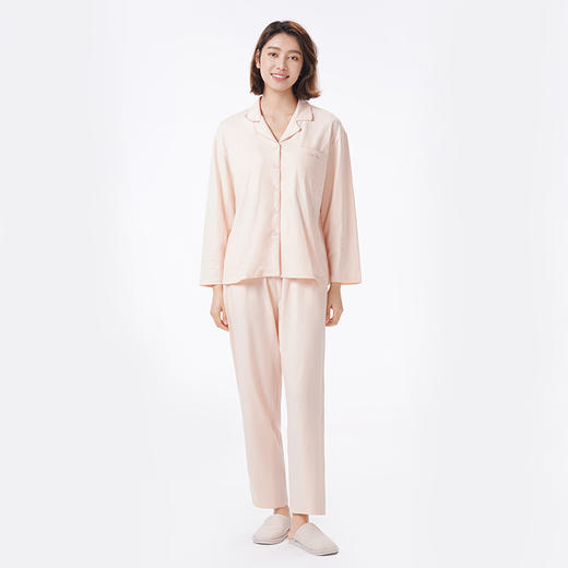 都市丽人睡衣好睡好眠长袖家居服26支纯棉单面薄女士棉质套装LHT1L4 商品图1