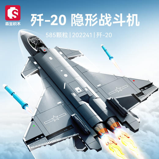 森宝强国雄风系列空军战机模型 国范文创正版授权 隐形轰炸机歼20军事拼装积木玩具男孩军事玩具 商品图13