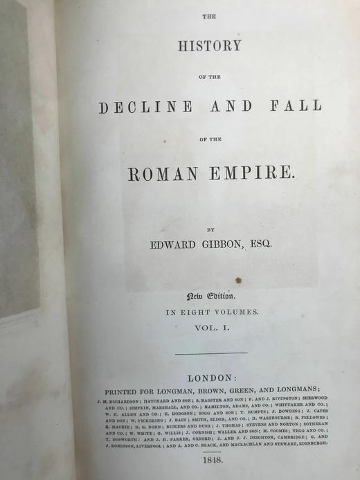 1848年 爱德华·吉本《罗马帝国衰亡史》（全8卷） 1幅肖像插图 全真皮精装大32开 商品图4