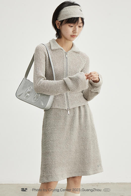 CryingCenter奶黄毛绒套装短裙半身裙五分裙长短款两色哭喊中心 商品图5