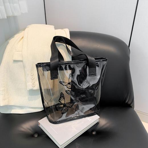 【夏季新品，轻盈时尚】休闲果冻纯色透明包 2024夏季包包 大容量女士单肩包 新款时尚托特包-QQ 商品图5