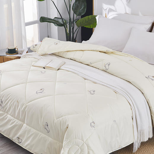 红蜻蜓羊毛被100纯羊毛被子春秋被加厚被芯新款保暖冬被-温馨羊毛被 商品图1