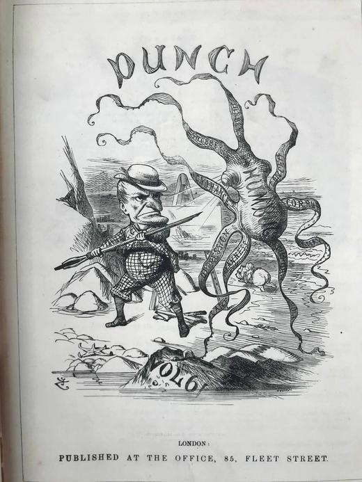 1871-1873年 英国讽刺漫画杂志《笨拙》 数百幅插图 漆布精装16开 商品图2