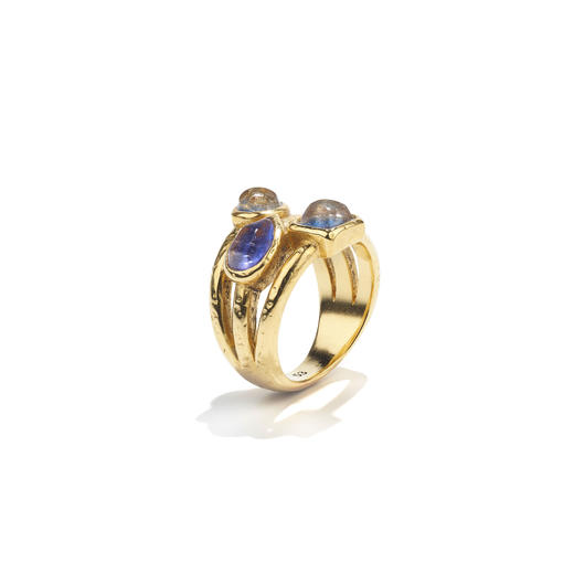 北京仓｜Goossens Paris-Cabochons-宝蓝色 水晶 戒指［法国设计师］ 商品图0