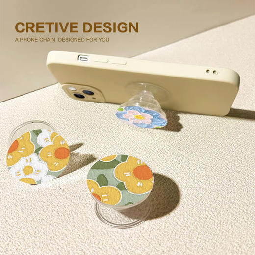 ins花朵圆形伸缩气囊支架粘贴追剧神器旋转桌面创意手机背贴女款 商品图6