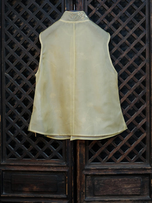 盛唐牡丹盛奢系列| 限量款| 高货-真丝绡手绣马甲-鹅黄色(特殊商品不退不换) 商品图3