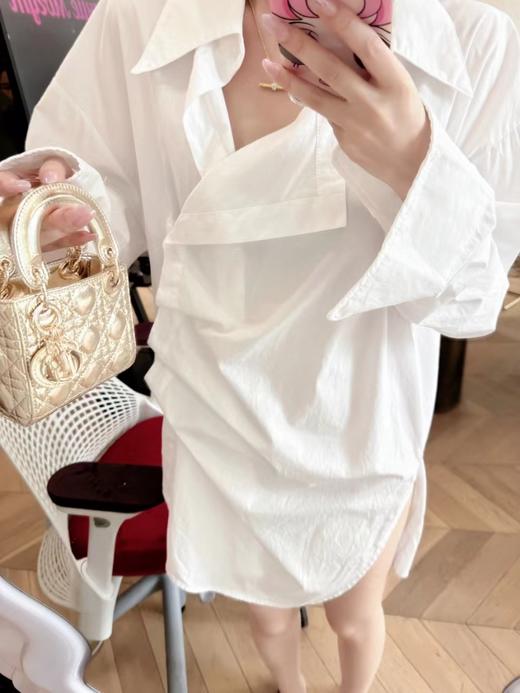 清仓捡漏 LINCHAOZHANG私服定制系列  LC240371 不规则衬衫裙2024026S 醋酸发夹 商品图2