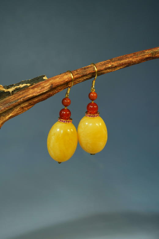 【古典浪漫蜜蜡节】-11号<长相思>白蜜简约耳钩 商品图7