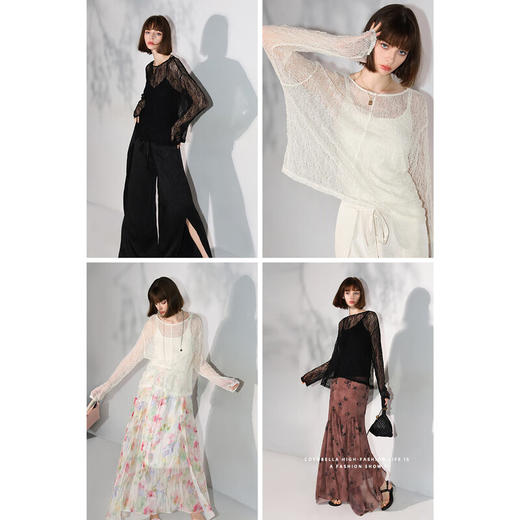 COCOBELLA精致镂空微透视针织衫女慵懒风遮阳蕾丝罩衫TS0021 商品图2