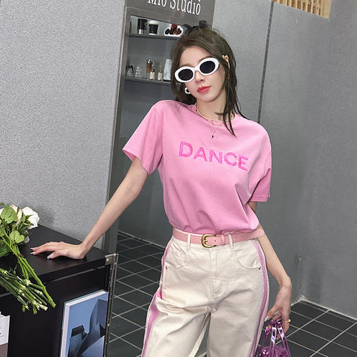 圆领前绣字母短袖衫 9522040034 商品图0