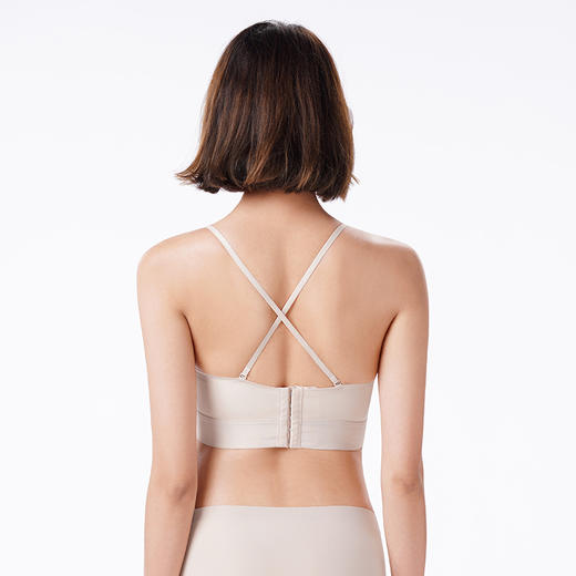 都市丽人内衣零压无痕常规文胸泳布中厚文胸1/2杯五排扣树脂胶圈LBT1H2 商品图5