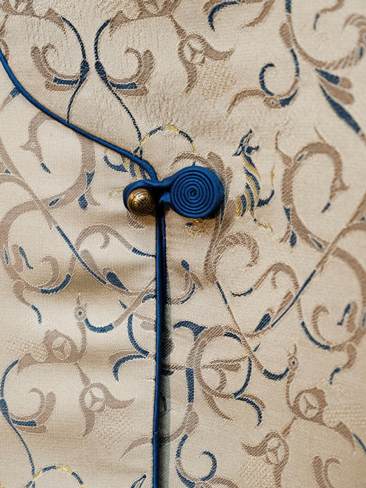 盛唐牡丹盛奢系列| 限量款| 高货-真丝宋锦卷草龙纹花瓣马甲(特殊商品不退不换) 商品图5