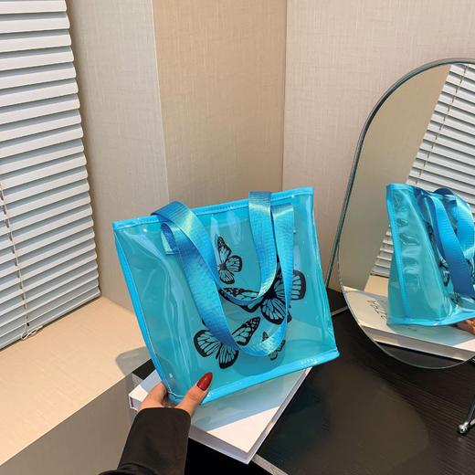 【夏季新品，轻盈时尚】休闲果冻纯色透明包 2024夏季包包 大容量女士单肩包 新款时尚托特包-QQ 商品图6