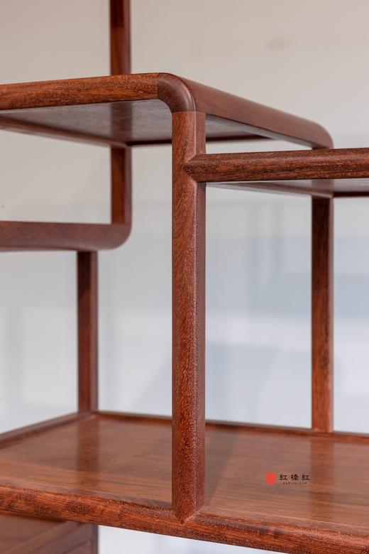 红桥红  家具严选  缅甸花梨（大果紫檀）  【180  弧边 单屉带柜博古架】 商品图3