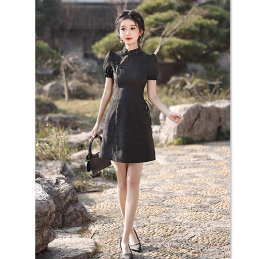 时尚改良新中式A版短款旗袍 2024春夏新款日常旗袍SYK302896 商品图2