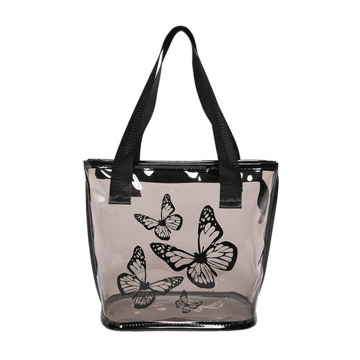 【夏季新品，轻盈时尚】休闲果冻纯色透明包 2024夏季包包 大容量女士单肩包 新款时尚托特包-QQ 商品图4