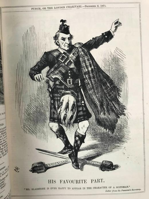 1871-1873年 英国讽刺漫画杂志《笨拙》 数百幅插图 漆布精装16开 商品图6